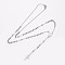 Non-Tarnish 304 Stainless Steel Rosary Bead Necklaces, For Easter, with Lobster Clasps, Cross & Jesus, Stainless Steel Color, 20.8 inch(53cm)