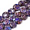 Natural Imperial Jasper Beads Strands, Dyed, Flat Round, Indigo, 16x6mm, Hole: 1.4mm, about  25pcs/Strand, 15.55 inch(39.5cm)