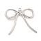 Rack Plating Alloy Pendants, Bowknot Charms, Platinum, 40x40x5.5mm, Hole: 2mm