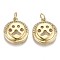 Brass Micro Pave Clear Cubic Zirconia Pendants, with Jump Ring, Cadmium Free & Nickel Free & Lead Free, Flat Round with Dog's Paw Print, Real 16K Gold Plated, 17x15x3mm, Jump ring: 5x0.6mm, Inner Diameter: 3mm