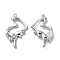 Alloy Pendant, with Glass, Platinum, Lead Free & Cadmium Free, Heart Charm, Lavender, 33.5x20x5.5mm, Hole: 1.4mm