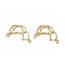 Eco-Friendly Rack Plating Brass Pendants, Long-Lasting Plated, Lead Free & Cadmium Free, Stethoscope & Heart, Real 18K Gold Plated, 15.5x20x2mm, Hole: 1.2mm