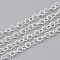 304 Stainless Steel Rolo Chains, Belcher Chain, Unwelded, with Spool, Silver Color Plated, 4x0.6mm, about 164.04 Feet(50m)/roll