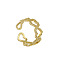 Hollow Out Heart Brass Micro Pave Clear Cubic Zirconia Cuff Rings for Women, Golden, Inner Diameter: Adjustable