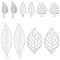 100Pcs 5 Styles 304 & 201 & 316 Surgical Stainless Steel Pendants, Leaf, Stainless Steel Color, 13~32x5~14x0.2~1mm, Hole: 0.5~1.4mm, 20pcs/style