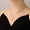 Stainless Steel Rose Flower Cross Pendant Necklaces for Women, Real 18K Gold Plated, 17.72 inch(45cm)