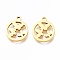 Ion Plating(IP) 201 Stainless Steel Charms, Laser Cut, Ring with Butterfly, Golden, 12x10x1mm, Hole: 1.2mm