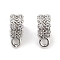 Brass with Cubic Zirconia Pendants, Cadmium Free & Nickel Free & Lead Free, Column, Clear, Platinum, 10.3x4x7mm, Hole: 1.6mm and 4mm