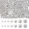 700Pcs 7 Style Sew on Rhinestone, Glass Crystal Rhinestone, Multi-Strand Links, with Brass Prong Setting, Platinum, 4~10x2.5~8mm, Hole: 1~1.5mm, 100pcs/style