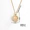 Simple and Versatile Brass Pendant Necklacs, with Rhinestones, Golden, Flat Round, 15.75 inch(40cm)