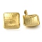 Ion Plating(IP) 304 Stainless Steel Rhombus Stud Earrings, Real 18K Gold Plated, 27.5x27.5mm