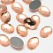 Faceted Glass Oval Cabochons, Pink, 18x13x3~5mm