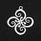 Non-Tarnish 201 Stainless Steel Pendants, Laser Cut, Flower, Stainless Steel Color, 22x20x1mm, Hole: 1.6mm