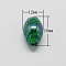 Handmade Lampwork Beads, Pearlized, Oval, Sea Green, 18x12x12mm, Hole: 2mm