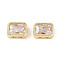 Brass Micro Pave Cubic Zirconia Beads, Cadmium Free & Nickel Free & Lead Free, Rectangle, Clear, 7x5x3.5mm, Hole: 1mm
