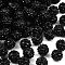 Resin Rhinestone Beads, with Acrylic Round Beads Inside, for Bubblegum Jewelry, Black, 14x12mm, Hole: 2~2.5mm
