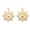 Brass Pendants, Nickel Free, Real 18K Gold Plated, Sun, 28x24.5x2mm, Hole: 2mm