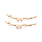 Brass Wavy Connector Charms, Nickel Free, Real 18K Gold Plated, 52x8.5x3mm, Hole: 1.2mm