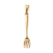 304 Stainless Steel Pendants, Fork Shape, Golden, 34x6.5x3mm, Hole: 8x3mm