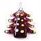 Handmade Lampwork Pendants, Bumpy Christmas Tree Charms, Rosy Brown, 43~49x36~38x10~11mm, Hole: 5~5.5x4~6mm