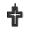 304 Stainless Steel Pendants, Cross Charm, Black, 37x24x3.5mm, Hole: 2x4.5mm