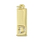 Brass Micro Pave Clear Cubic Zirconia Pendants, Cadmium Free & Nickel Free & Lead Free, Real 18K Gold Plated, Rectangle, Letter D, 23.5x7.5x2mm, Hole: 3mm