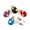 Brass Micro Pave Cubic Zirconia Pendants, Cadmium Free & Nickel Free & Lead Free, with Enamel and Jump Ring, Real 18K Gold Plated, Teardrop with Flower Charms, Mixed Color, 21x13.5mm, Hole: 4mm
