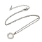 Non-Tarnish 201 Stainless Steel Hollow Sun Pendant Necklace with Cable Chains, Stainless Steel Color, 17.52 inch(44.5cm)
