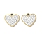 201 Stainless Steel Rhinestone Pendants, with Enamel, Real 18K Gold Plated, Heart, 12.5x13.5x2mm, Hole: 1.2mm