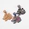 316 Surgical Stainless Steel Pendants, Wolf, Mixed Color, 29x34x8mm, Hole: 7x12mm