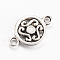 Tibetan Style Alloy Links connectors, Flat Round, Cadmium Free & Lead Free, Antique Silver, 19x12x2.5~3mm, Hole: 2mm, about 800pcs/1000g