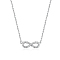 Sterling Silver Micro Pave Clear Cubic Zirconia Infinity Pendant Necklace, Platinum, 14.57 inch(37cm)