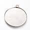 Tarnish Resistant 201 Stainless Steel Pendant Cabochon Settings, Plain Edge Bezel Cups, Flat Round, Stainless Steel Color, Tray: 35mm, 40.5x36x1.5mm, Hole: 3mm