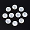 Natural Freshwater Shell Beads, with Brass Metal Embellishments, Flat Round with Heart, Platinum, 8x4~5mm, Hole: 0.6mm