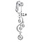 304 Stainless Steel Pave Clear Cubic Zirconia Clip on Belly Rings, Stainless Steel Color, Flower, 25mm