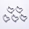 Tarnish Resistant 201 Stainless Steel Links Connectors, Laser Cut, Heart, Stainless Steel Color, 12x17x1.5mm, Hole: 1.6mm
