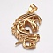 304 Stainless Steel Pendants, Dragon, Golden, 49x33x5mm, Hole: 7x9mm