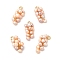 Natural Pearl Cluster Brass Spring Ring Clasp Charms, Real 14K Gold Plated, 27x14x12mm