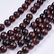 Natural Red Tiger Eye Stone Bead Strands, Dyed & Heated, Round, 8mm, Hole: 1mm, about 48pcs/strand, 14.9 inch