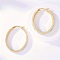 Elegant Gold Plated Geometric Hoop Earrings with Sparkling Crystals