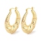 Brass Hoop Earrings, Real 18K Gold Plated, 39x10.5mm