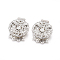 Brass Box Clasps, Multi-Strand Clasps, 4-Strands, 8 Holes, Long-Lasting Plated, Flower, Platinum, 29x23x6mm, Hole: 1.2mm