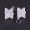 Natural Quartz Crystal Pendants, Rock Crystal Pendants, with 201 Stainless Steel Split Rings, Merkaba Star, 22~23x16.5~17x19mm, Hole: 6mm