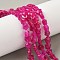 Dyed Natural Malaysia Jade Star Beads Strands, Deep Pink, 7.5x8x4.5mm, Hole: 0.8mm, about 55~59pcs/strand, 15.16''~15.55''(38.5~39.2cm)