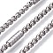 Tarnish Resistant 304 Stainless Steel Box Chains, with Column Beads, Unwelded, Stainless Steel Color, 2.5x2.5x1.5mm