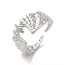 Non-Tarnish 304 Stainless Steel Gothic Bat Open Cuff Ring for Women, Stainless Steel Color, US Size 6 1/2(16.9mm)