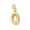 Brass Pendants, Number Charms, Rack Plating, Long-Lasting Plated, Lead Free & Cadmium Free, Real 18K Gold Plated, 14x8x3mm, Hole: 4x2.5mm