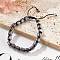 Adjustable Natural Amethyst and Non-magnetic Synthetic Hematite Braided Bead Bracelets, Inner Diameter: 1-3/4~2-7/8  inch(4.5~7.3cm)