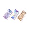 K9 Glass Rhinestone Pendants, Rectangle, Faceted, Mixed Color, 35~36x15x11~12mm, Hole: 1.2~1.5mm