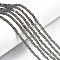 Glass Beads Strands, Faceted, Rondelle, Dark Gray, 3.5~3.8x3mm, Hole: 0.4mm, about 105~110pcs/strand, 29~31cm